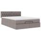 Preview: ARDEBO.de - Ottomanische Bett mit Matratze & LEDs Taupe 140x190 cm Stoff