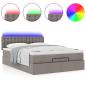 Preview: Ottomanische Bett mit Matratze & LEDs Taupe 140x190 cm Stoff