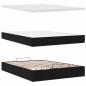 Preview: Ottoman-Bett mit Matratzen & LEDs Schwarz 140x190 cm Samt