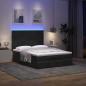 Preview: Ottoman-Bett mit Matratzen & LEDs Schwarz 140x190 cm Samt
