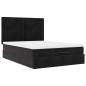 Preview: Ottoman-Bett mit Matratzen & LEDs Schwarz 140x190 cm Samt
