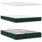 Preview: Ottoman-Bett mit Matratze & LEDs Dunkelgrün 140x190 cm Samt