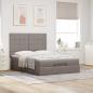 Preview: Ottoman-Bett mit Matratze Taupe 140x190 cm Stoff