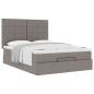 Preview: Ottoman-Bett mit Matratze Taupe 140x190 cm Stoff