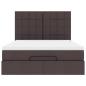 Preview: Ottoman-Bett mit Matratze & LEDs Dunkelbraun 140x190 cm Stoff