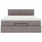 Preview: Ottomanische Bett mit Matratze & LEDs Taupe 140x190 cm Stoff