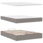 Preview: Ottomanische Bett mit Matratze & LEDs Taupe 140x190 cm Stoff
