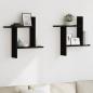 Preview: ARDEBO.de - Wandregale 2 Stk. Schwarz Eichen-Optik 50x12x50cm Holzwerkstoff