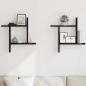 Preview: Wandregale 2 Stk. Schwarz Eichen-Optik 50x12x50cm Holzwerkstoff