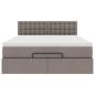 Preview: Ottoman-Bett mit Matratze Taupe 140x190 cm Stoff