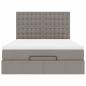 Preview: Ottoman-Bett mit Matratze Taupe 140x190 cm Stoff