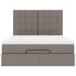 Preview: Ottoman-Bett mit Matratze & LEDs Taupe 140x190 cm Stoff