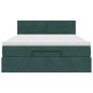 Preview: Ottoman-Bett mit Matratze Dunkelgrün 140x190 cm Samt