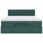 Preview: Ottoman-Bett mit Matratze Dunkelgrün 140x190 cm Samt