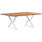 Preview: Esstisch Hellbraun 180x120x74 cm Massivholz Eiche Rechteckig