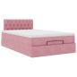 Preview: Ottoman-Bett mit Matratze Rosa 120x200 cm Samt