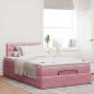 Preview: Ottoman-Bett mit Matratze Rosa 120x200 cm Samt