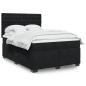 Preview: ARDEBO.de - Boxspringbett mit Matratze Schwarz 140x200 cm Samt