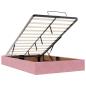 Preview: Ottoman-Bett mit Matratze & LEDs Rosa 120x200 cm Samt