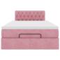 Preview: Ottoman-Bett mit Matratze & LEDs Rosa 120x200 cm Samt