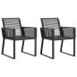 Preview: Gartenstühle 2 Stk. Schwarz Poly Rattan