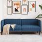 Preview: ARDEBO.de - Sofa 2-Sitzer Blau Stoff