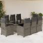 Preview: ARDEBO.de - 9-tlg. Garten-Essgruppe mit Kissen Grau Poly Rattan