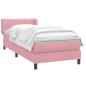 Preview: ARDEBO.de - Boxspringbett mit Matratze Rosa 90x220 cm Samt