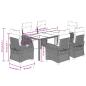 Preview: 7-tlg. Garten-Essgruppe mit Kissen Grau Poly Rattan