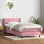 Preview: ARDEBO.de - Boxspringbett mit Matratze Rosa 90x220 cm Samt