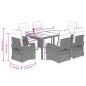 Preview: 7-tlg. Garten-Essgruppe mit Kissen Grau Poly Rattan
