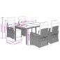 Preview: 5-tlg. Garten-Essgruppe mit Kissen Grau Poly Rattan