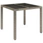 Preview: 3-tlg. Garten-Essgruppe mit Kissen Grau Poly Rattan