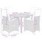 Preview: 5-tlg. Garten-Essgruppe mit Kissen Grau Poly Rattan
