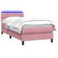 Preview: ARDEBO.de - Boxspringbett mit Matratze Rosa 90x220 cm Samt