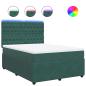 Preview: Boxspringbett mit Matratze Dunkelgrün 140x190 cm Samt