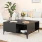 Preview: ARDEBO.de - Couchtisch Schwarz 80x80x36,5 cm Holzwerkstoff