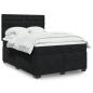 Preview: ARDEBO.de - Boxspringbett mit Matratze Schwarz 140x200 cm Samt