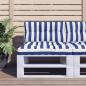 Preview: ARDEBO.de - Palettenkissen Blau Weiß Gestreift 70x40x12 cm Stoff