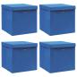 Preview: ARDEBO.de - Aufbewahrungsboxen mit Deckeln 4 Stk. Blau 32x32x32 cm Stoff
