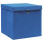 Preview: Aufbewahrungsboxen mit Deckeln 4 Stk. Blau 32x32x32 cm Stoff