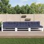Preview: ARDEBO.de - Palettenkissen 7 Stk. Marineblau Stoff