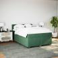 Preview: Boxspringbett mit Matratze Dunkelgrün 140x190 cm Samt