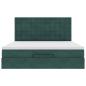 Preview: Ottoman-Bett mit Matratzen & LEDs Dunkelgrün 180x200 cm Samt