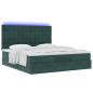 Preview: Ottoman-Bett mit Matratzen & LEDs Dunkelgrün 180x200 cm Samt