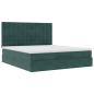 Preview: Ottoman-Bett mit Matratzen & LEDs Dunkelgrün 180x200 cm Samt