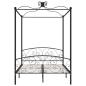 Preview: Himmelbett-Gestell Schwarz Metall 120 x 200 cm