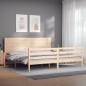 Preview: Massivholzbett mit Kopfteil 200x200 cm