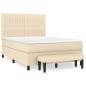Preview: Boxspringbett mit Matratze Creme 140x200 cm Stoff
