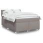 Preview: ARDEBO.de - Boxspringbett mit Matratze Taupe 140x190 cm Stoff